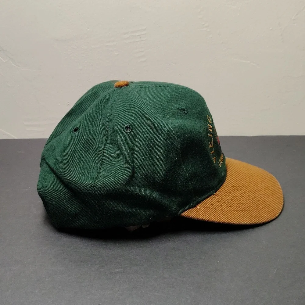 VINTAGE Otto Trucker Hat Cap Snapback Green Viking Trucking Wool Blend Montana